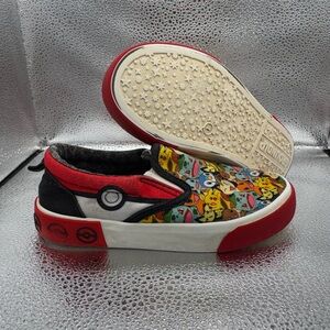Ground UP Pokemon PIKACHU Slip-On Canvas Sneaker Shoes Unisex Youth Size 1